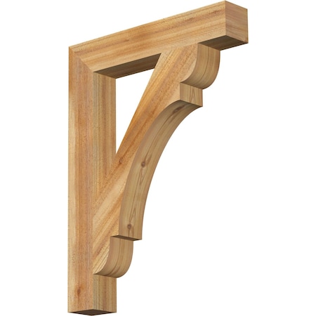 Ekena Millwork Olympic Block Rough Sawn Bracket, Western Red Cedar, 4"W x 24"D x 32"H BKT04X24X32OLY05RWR
